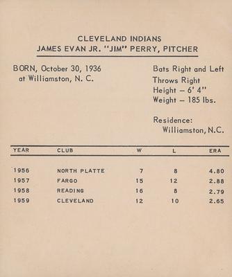 1960 Kahn's Wieners #NNO James Evan Jr. 