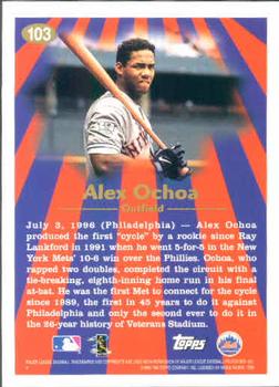 1997 Topps #103 Alex Ochoa Back