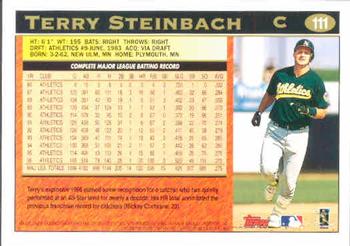 1997 Topps #111 Terry Steinbach Back