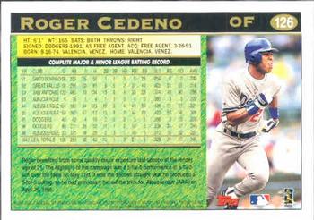 1997 Topps #126 Roger Cedeno Back