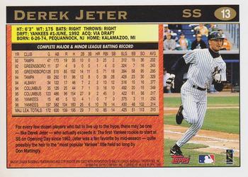 1997 Topps #13 Derek Jeter Back