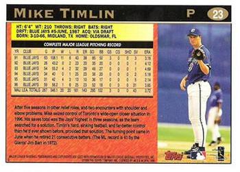 1997 Topps #23 Mike Timlin Back