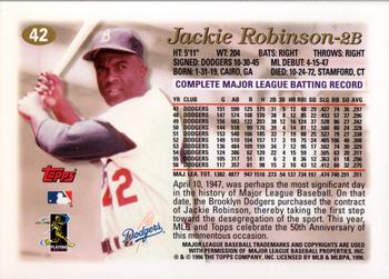 1997 Topps #42 Jackie Robinson Back