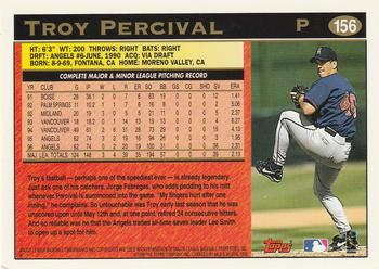 1997 Topps #156 Troy Percival Back