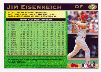 1997 Topps #161 Jim Eisenreich Back