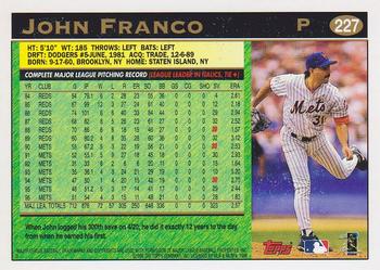 1997 Topps #227 John Franco Back