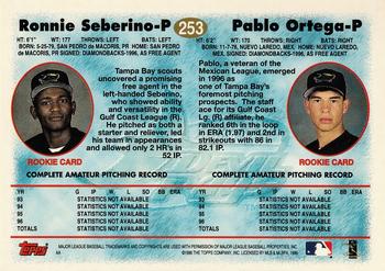 1997 Topps #253 Pablo Ortega / Ronni Seberino Back