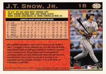 1997 Topps #263 J.T. Snow Jr. Back