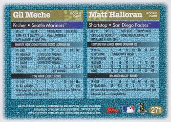 1997 Topps #271 Matt Halloran / Gil Meche Back