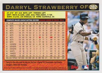 1997 Topps #282 Darryl Strawberry Back