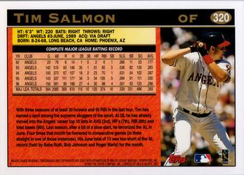 1997 Topps #320 Tim Salmon Back