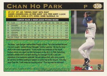 1997 Topps #338 Chan Ho Park Back