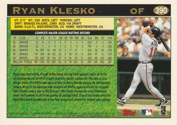 1997 Topps #390 Ryan Klesko Back