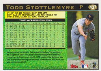 1997 Topps #437 Todd Stottlemyre Back