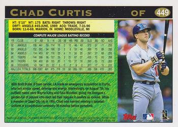 1997 Topps #449 Chad Curtis Back