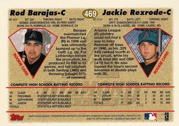 1997 Topps #469 Rod Barajas / Jackie Rexrode Back