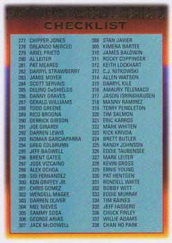 1997 Topps #495 Checklist: 277-400 Front