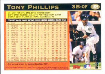 1997 Topps #165 Tony Phillips Back