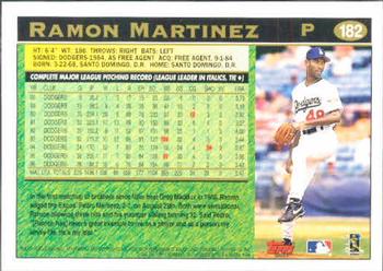 1997 Topps #182 Ramon Martinez Back