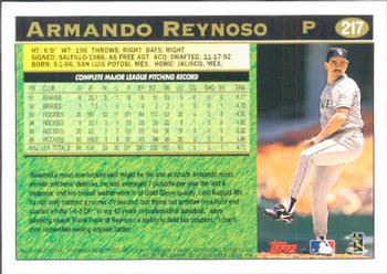 1997 Topps #217 Armando Reynoso Back
