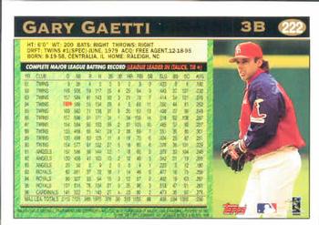 1997 Topps #222 Gary Gaetti Back