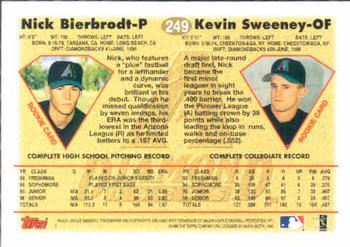 1997 Topps #249 Nick Bierbrodt / Kevin Sweeney Back