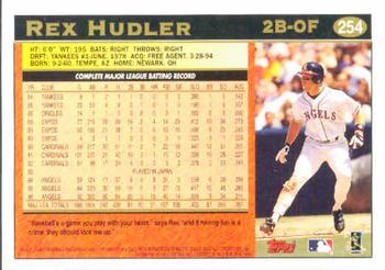 1997 Topps #254 Rex Hudler Back