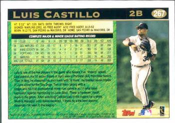 1997 Topps #267 Luis Castillo Back