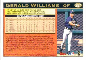 1997 Topps #287 Gerald Williams Back