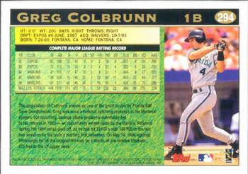 1997 Topps #294 Greg Colbrunn Back