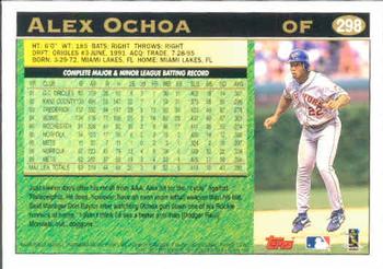 1997 Topps #298 Alex Ochoa Back