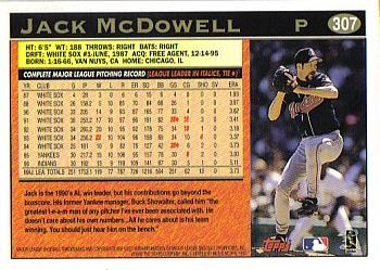 1997 Topps #307 Jack McDowell Back