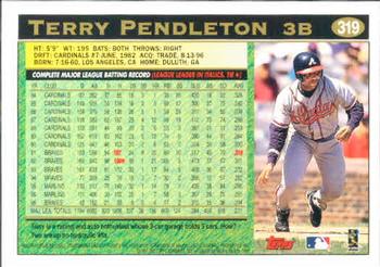 1997 Topps #319 Terry Pendleton Back