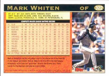 1997 Topps #322 Mark Whiten Back