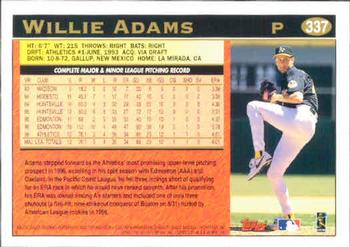 1997 Topps #337 Willie Adams Back