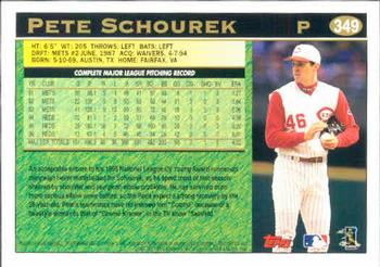 1997 Topps #349 Pete Schourek Back