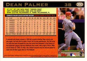 1997 Topps #393 Dean Palmer Back