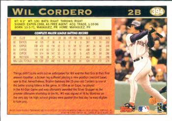 1997 Topps #394 Wil Cordero Back
