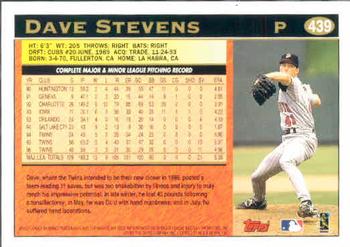 1997 Topps #439 Dave Stevens Back