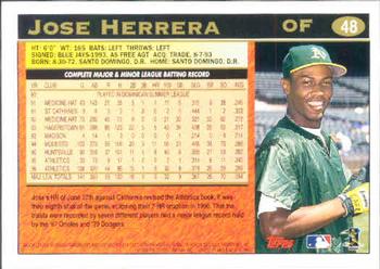 1997 Topps #48 Jose Herrera Back
