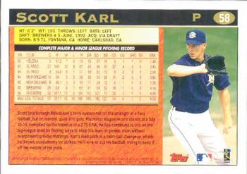 1997 Topps #58 Scott Karl Back