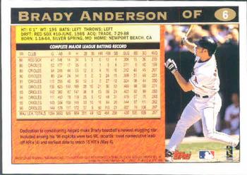 1997 Topps #6 Brady Anderson Back