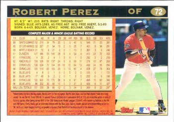 1997 Topps #72 Robert Perez Back