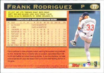 1997 Topps #77 Frank Rodriguez Back