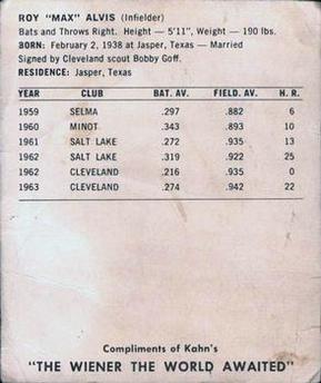 1964 Kahn's Wieners #NNO Roy 