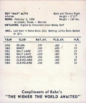 1965 Kahn's Wieners #NNO Roy 
