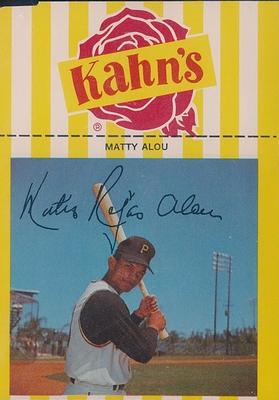 1967 Kahn's Wieners #NNO Matty Alou  Front