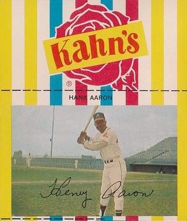 1968 Kahn's Wieners #NNO Hank Aaron  Front