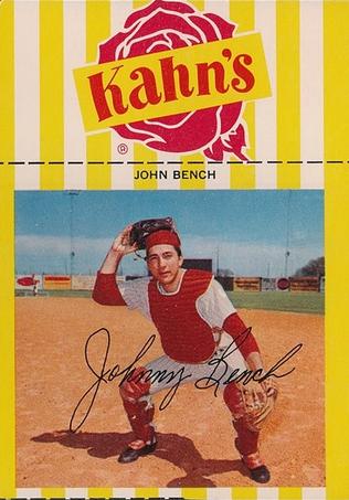 1968 Kahn's Wieners #NNO Johnny Bench Front