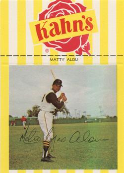 1969 Kahn's Wieners #NNO Matty Alou  Front